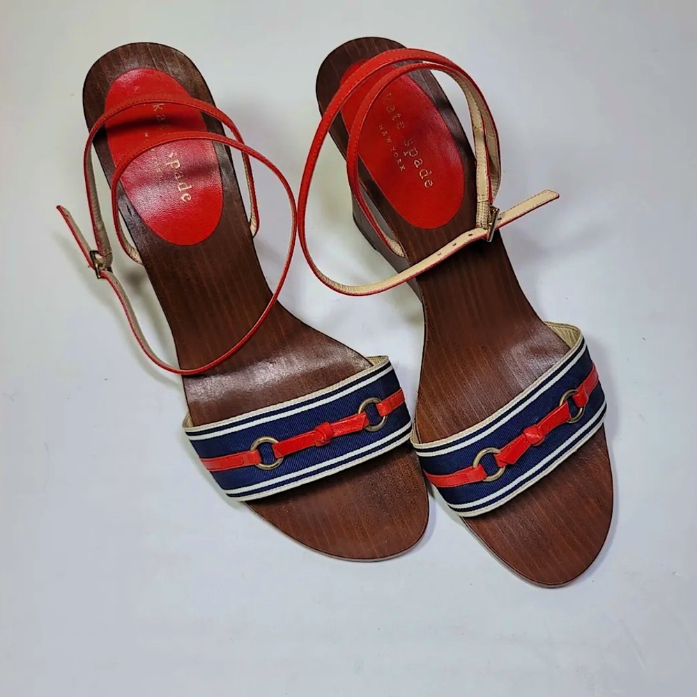 Kate Spade NY Nautical Strappy Sandal Wedge (Made in 🇮🇹)